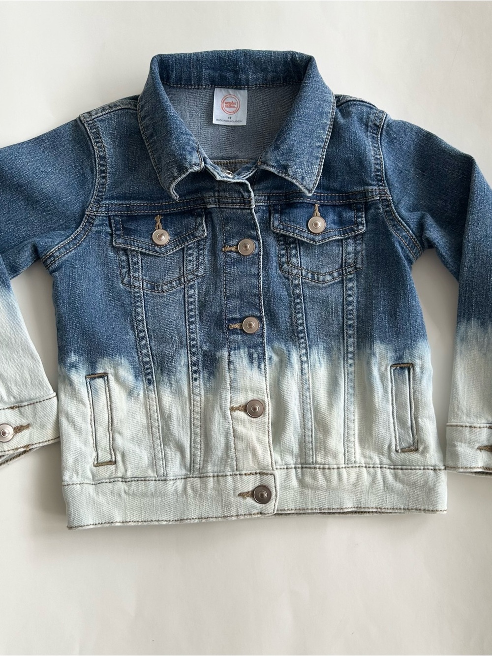 Wonder Nation Ombré Dip Dye Stretchy Jean Jacket All Genders Size 4T